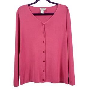 Vintage Coldwater Creek Cardigan Pink Sweater MIsses Size L‎